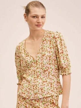 MANGO Floral Print Women's Top